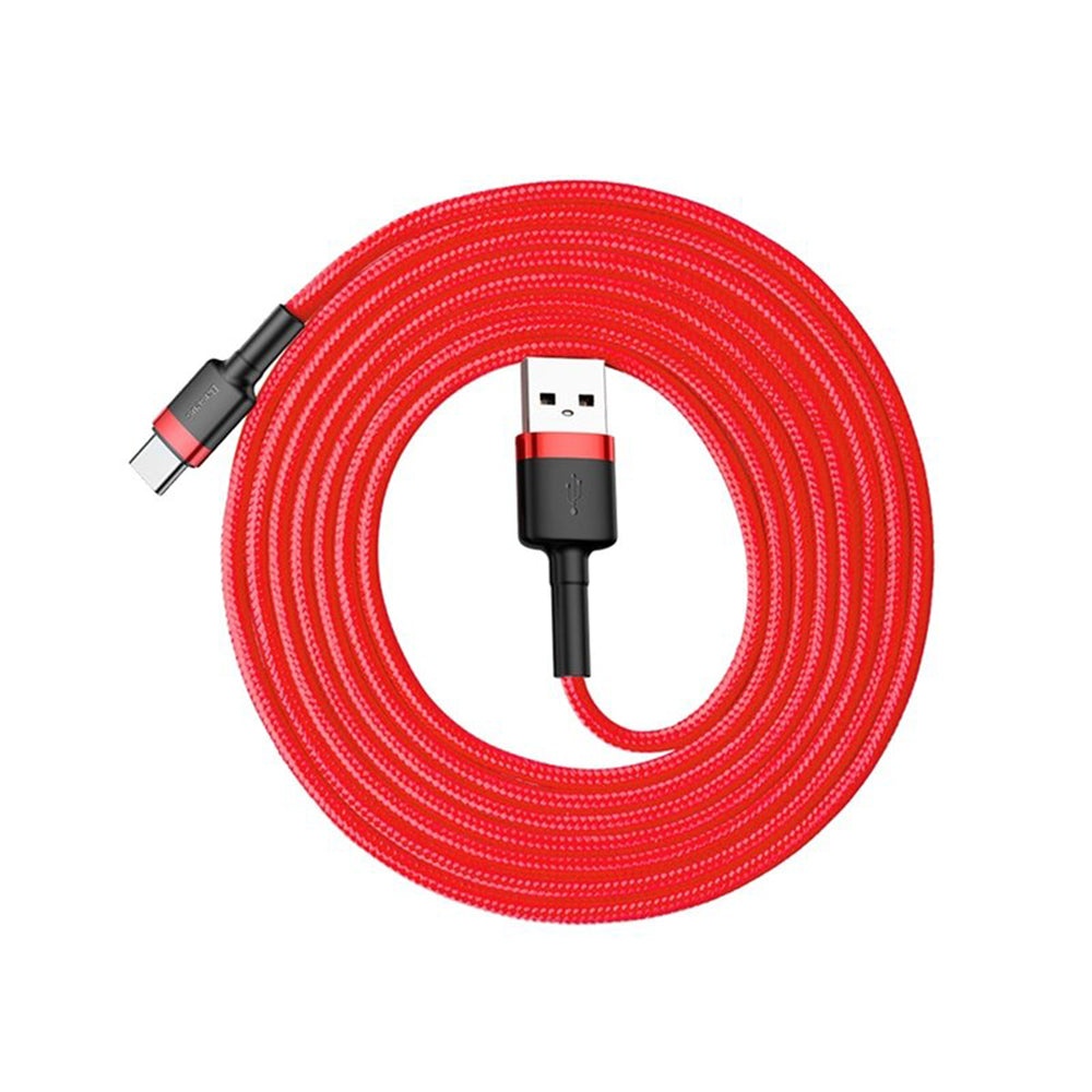 Tieto- ja latauskaapeli USB-A - USB-C Baseus Cafule, 18W, 2m, punainen CATKLF-C09