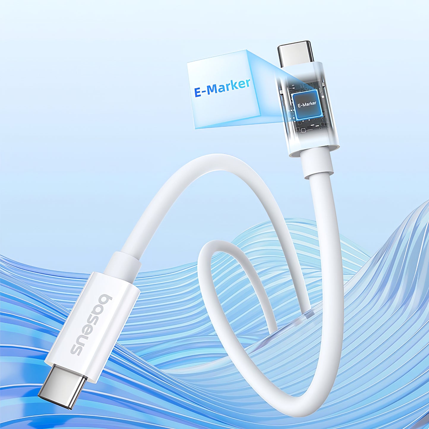 USB-C data- ja latauskaapeli - USB-C Baseus Superior Series 2, 240W, 1m, valkoinen P10365200211-02