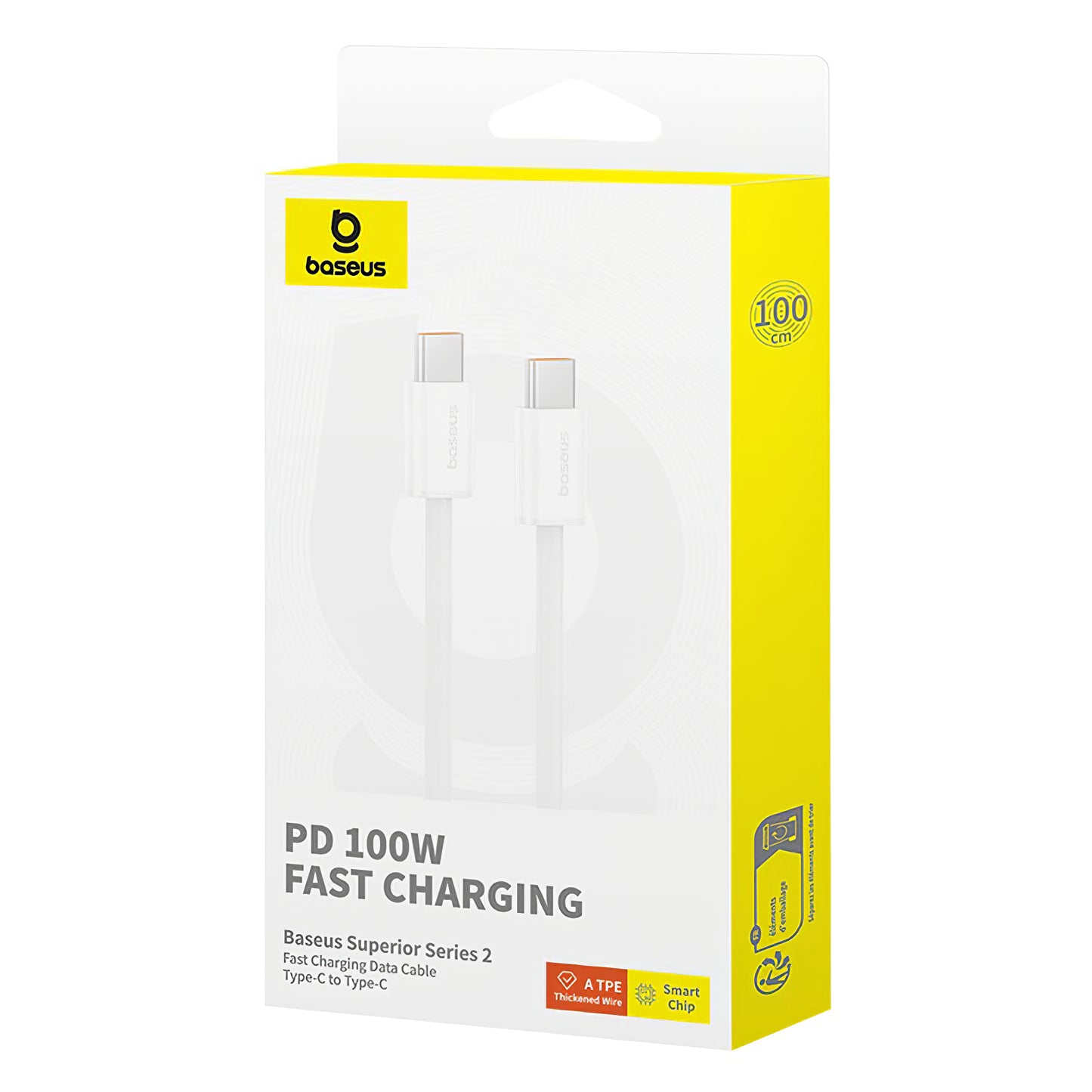 USB-C data- ja latauskaapeli - USB-C Baseus Superior Series 2, 100W, 2m, valkoinen P10365200211-04