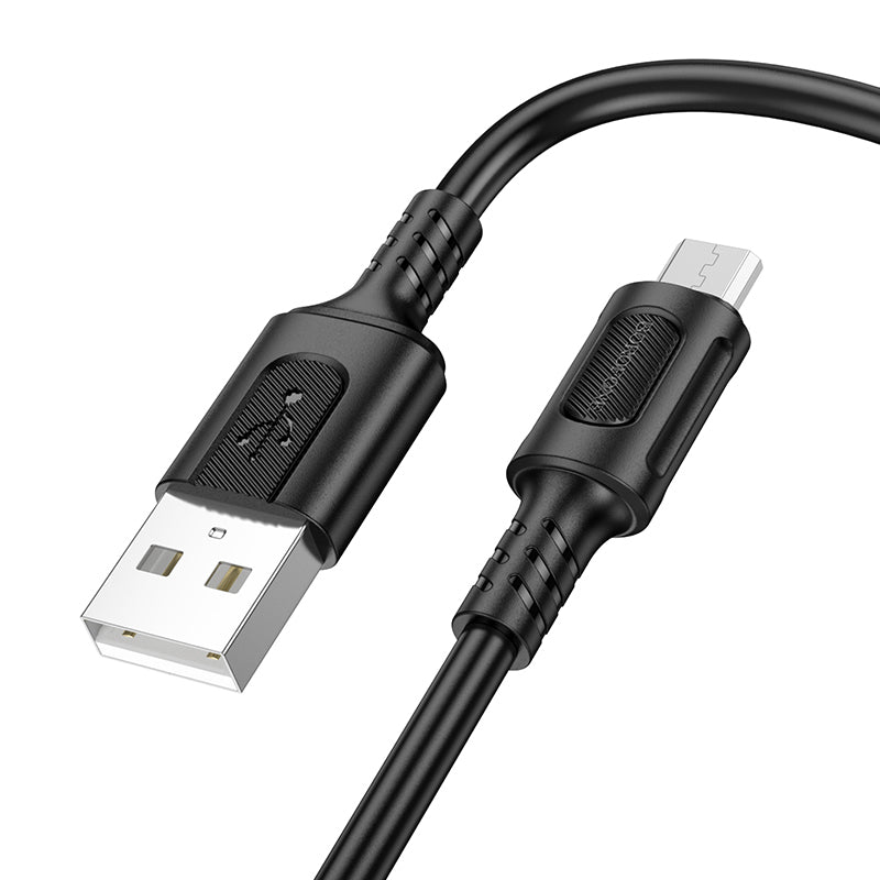 USB-A - microUSB-lataus- ja tiedonsiirtokaapeli Borofone BX111 Feliz, 18W, 1m, Musta