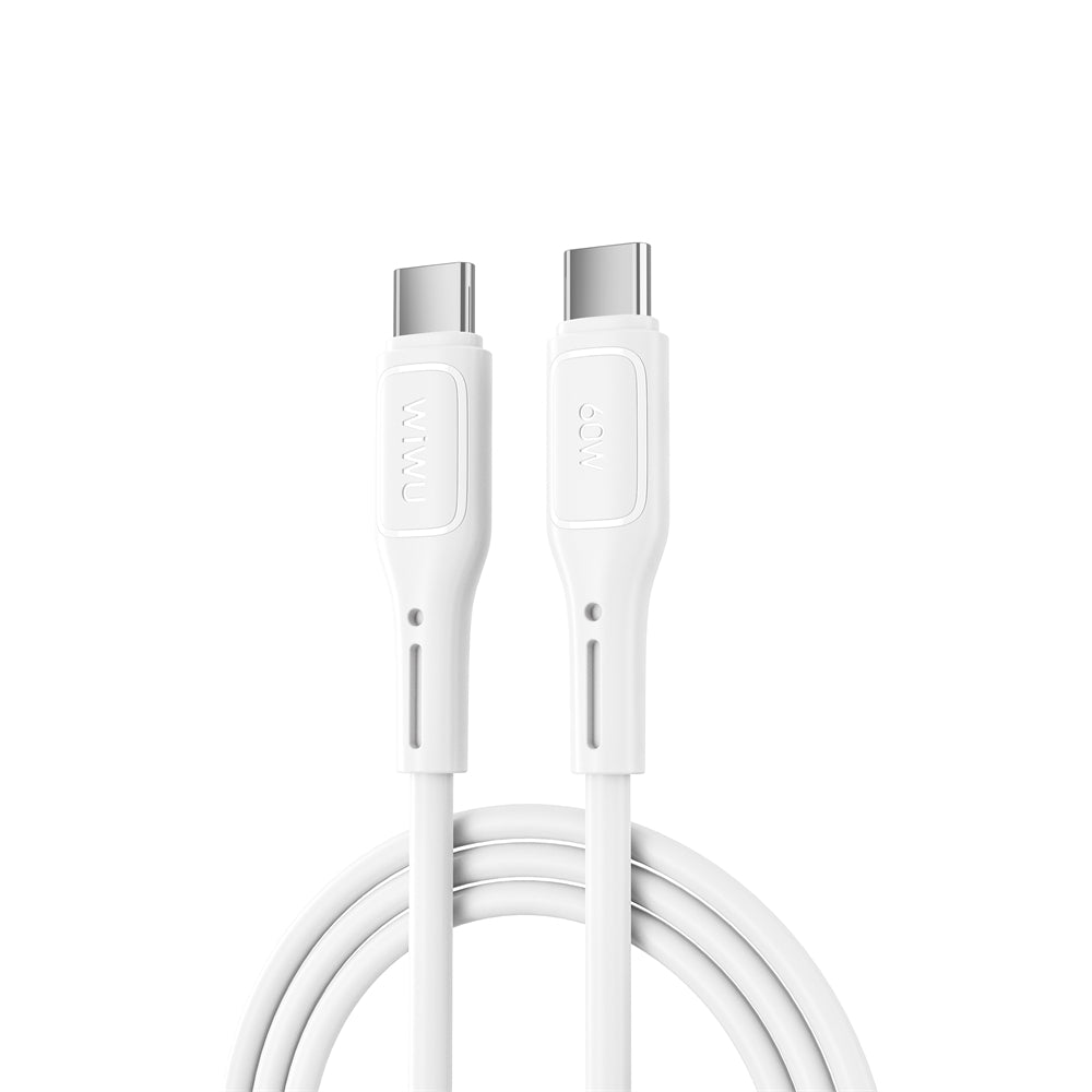 USB-C - USB-C data- ja latauskaapeli WiWu Wi-C043E Starlink, 60W, 1m, valkoinen
