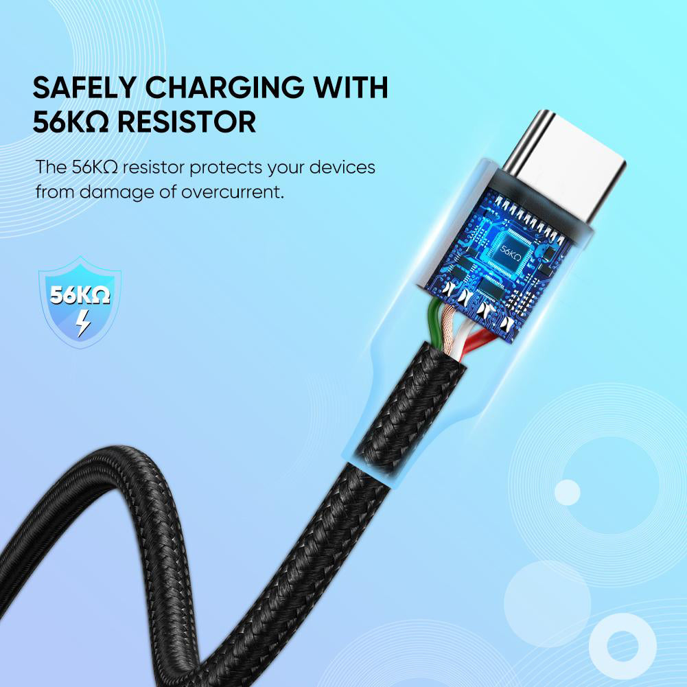 USB-A - USB-C UGREEN US288 Data- ja latauskaapeli, 18W, 0.5m, Musta