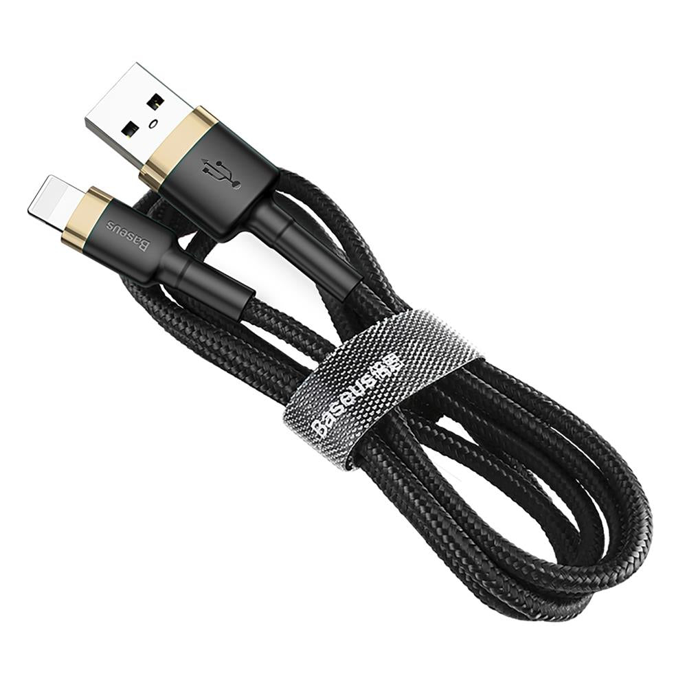 USB-A - Lightning Baseus Cafule -tietojen siirto- ja latauskaapeli, 18W, 1m, Kulta CALKLF-BV1