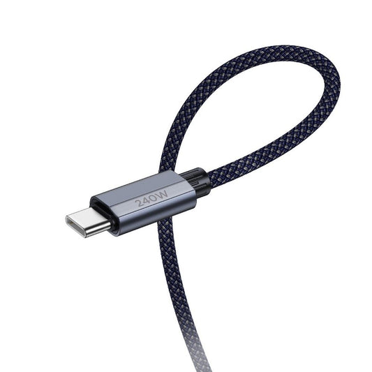 USB-C data- ja latauskaapeli - USB-C HOCO U134, 240W, 1.8m, 1.8m, sininen, 1.8m, sininen