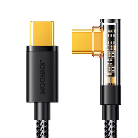 USB-C - USB-C -kaapeli ja laturi Joyroom S-CC100A6 Angled, 100W, 1.2m, Musta