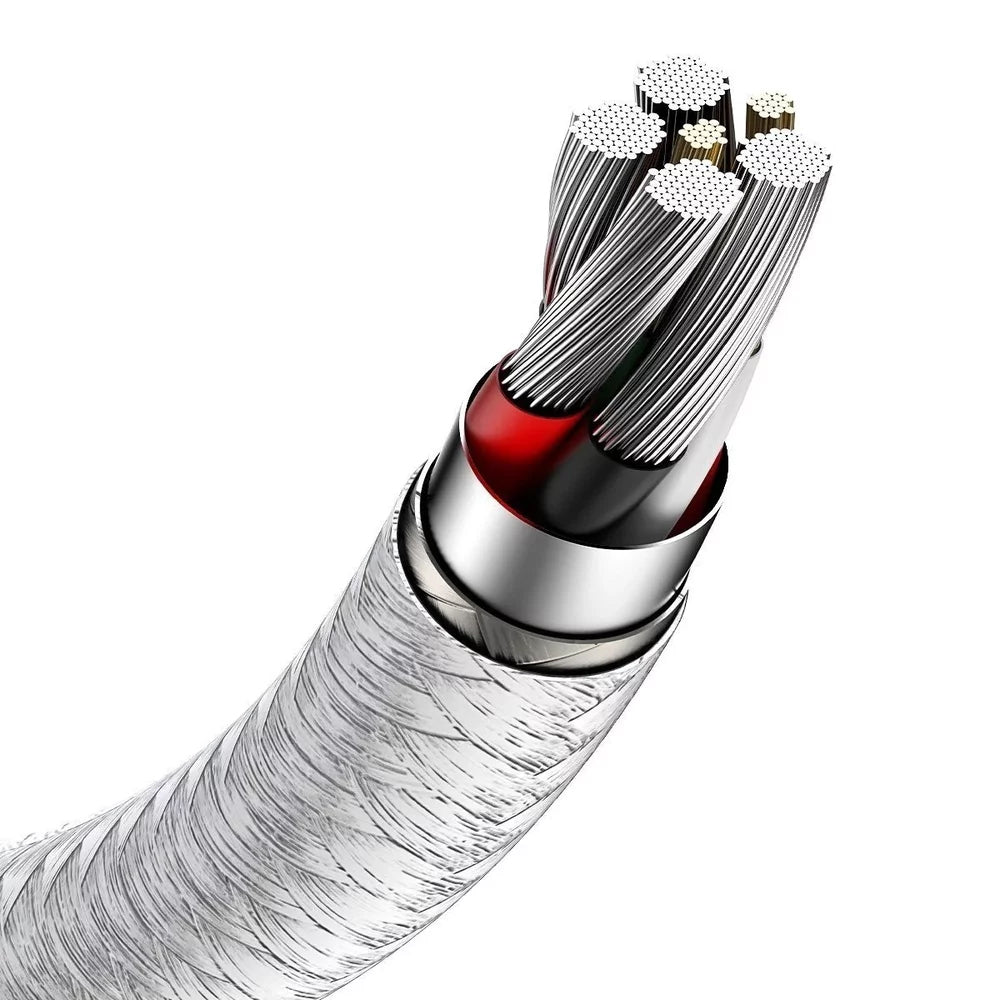 Baseus Cafule Metal Series USB-A - USB-C -lataus- ja tiedonsiirtokaapeli, 66W, 2m, Valkoinen CAKF000202