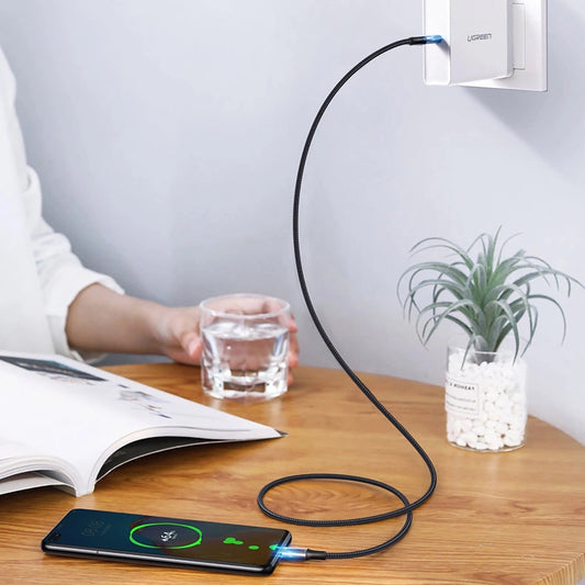 USB-C - USB-C UGREEN US316 -data- ja latauskaapeli, 100W, 1.5m, Harmaa