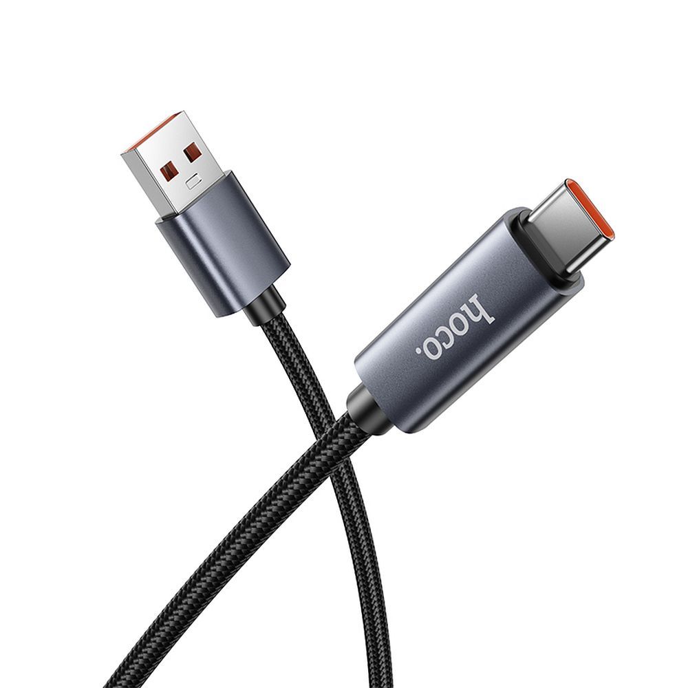 USB-A - USB-C HOCO Display X112 Data- ja Latauskaapeli, 100W, 1m, Musta