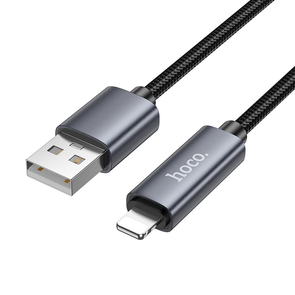 USB-A - Lightning HOCO Display X112 Data- ja Latauskaapeli, 18W, 1m, Musta