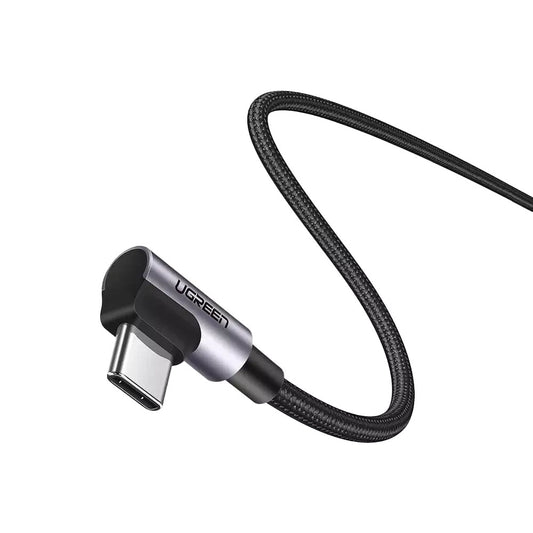 USB-C - USB-C UGREEN US335 Angled -data- ja latauskaapeli, 100W, 2m, Musta