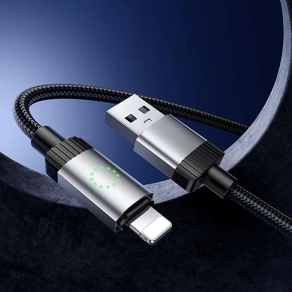 USB-A - Lightning HOCO X117 Data- ja Latauskaapeli, 18W, 1m, Musta