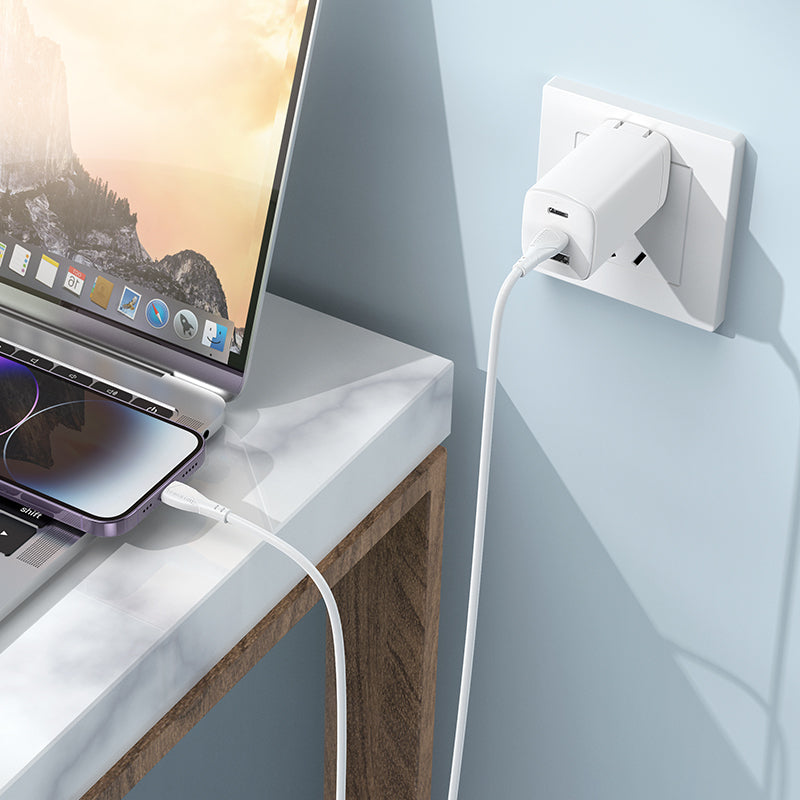 USB-C - Lightning Borofone BX121 Energy -data- ja latauskaapeli, 27W, 1m, Valkoinen