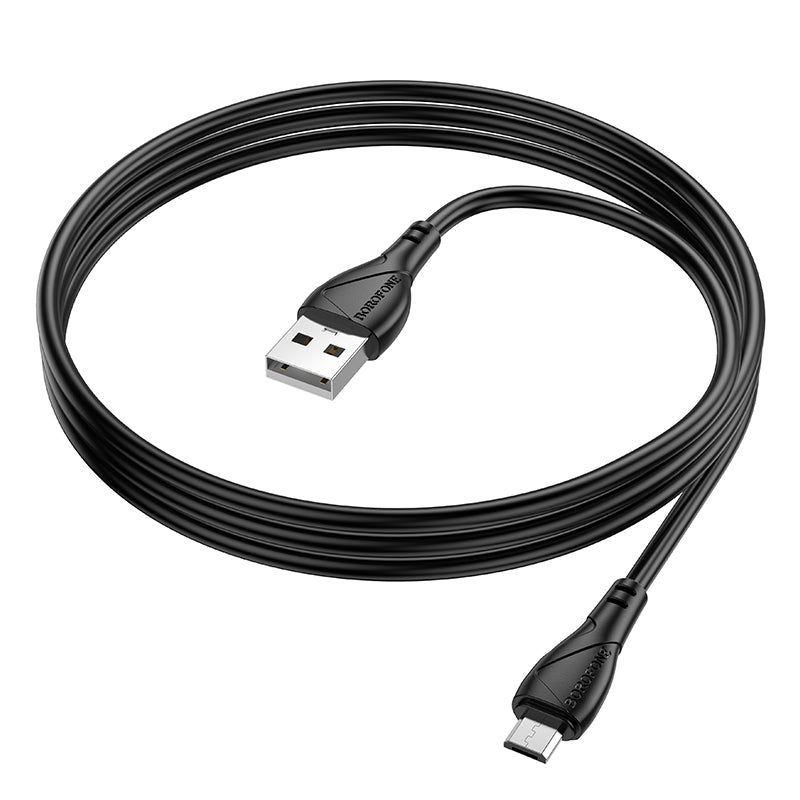 USB-A - microUSB-lataus- ja tiedonsiirtokaapeli Borofone BX121 Energy, 18W, 1m, Musta
