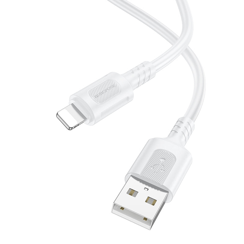 USB-A - Lightning Borofone BX111 Feliz -data- ja latauskaapeli, 18W, 1m, Valkoinen
