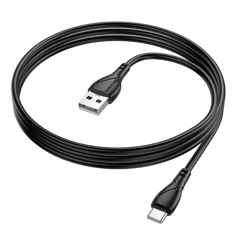 USB-A - USB-C Borofone BX121 Energy -data- ja latauskaapeli, 18W, 1m, Musta