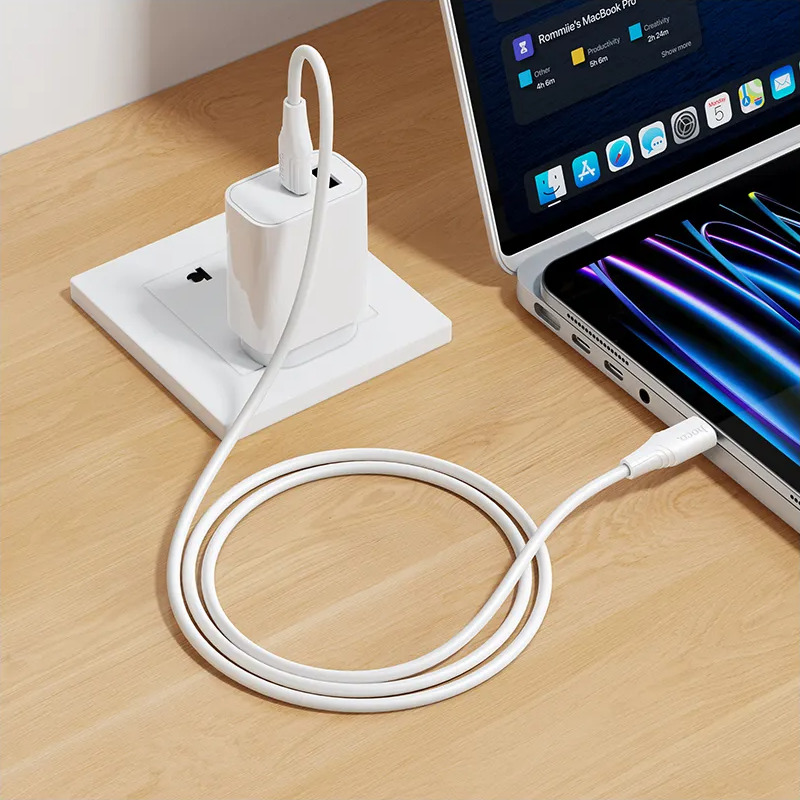 USB-C - USB-C HOCO X124 Data- ja latauskaapeli, 60W, 1m, Valkoinen