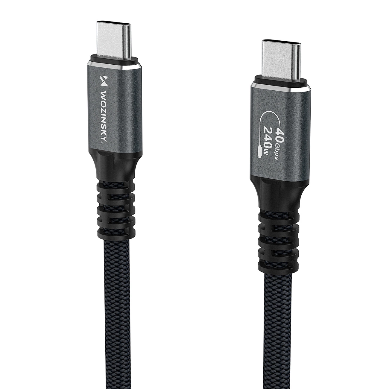 USB-C - USB-C Data- ja Latauskaapeli WZK WPS-UY42S, 240W, 2m, Musta