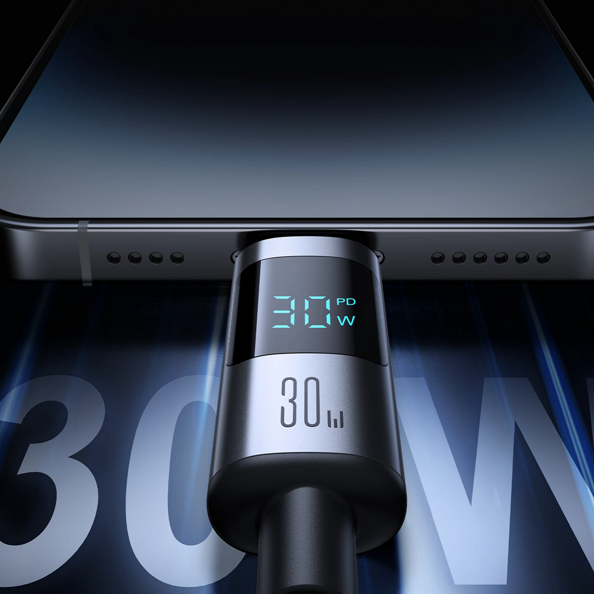 USB-C - Lightning Joyroom S-A16 Pro Prism Display -kaapeli, 30W, 1.2m, Musta