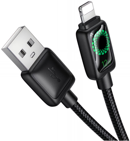 USB-A - Lightning HOCO U146 -data- ja latauskaapeli, 12W, 1.2m, Musta