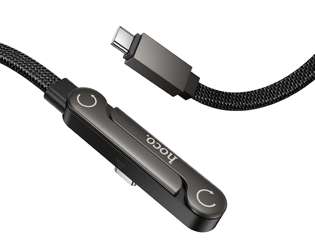 USB-C-tietojen ja latauskaapeli - USB-C HOCO U150 Exquisite, 60W, 1,2m, Musta