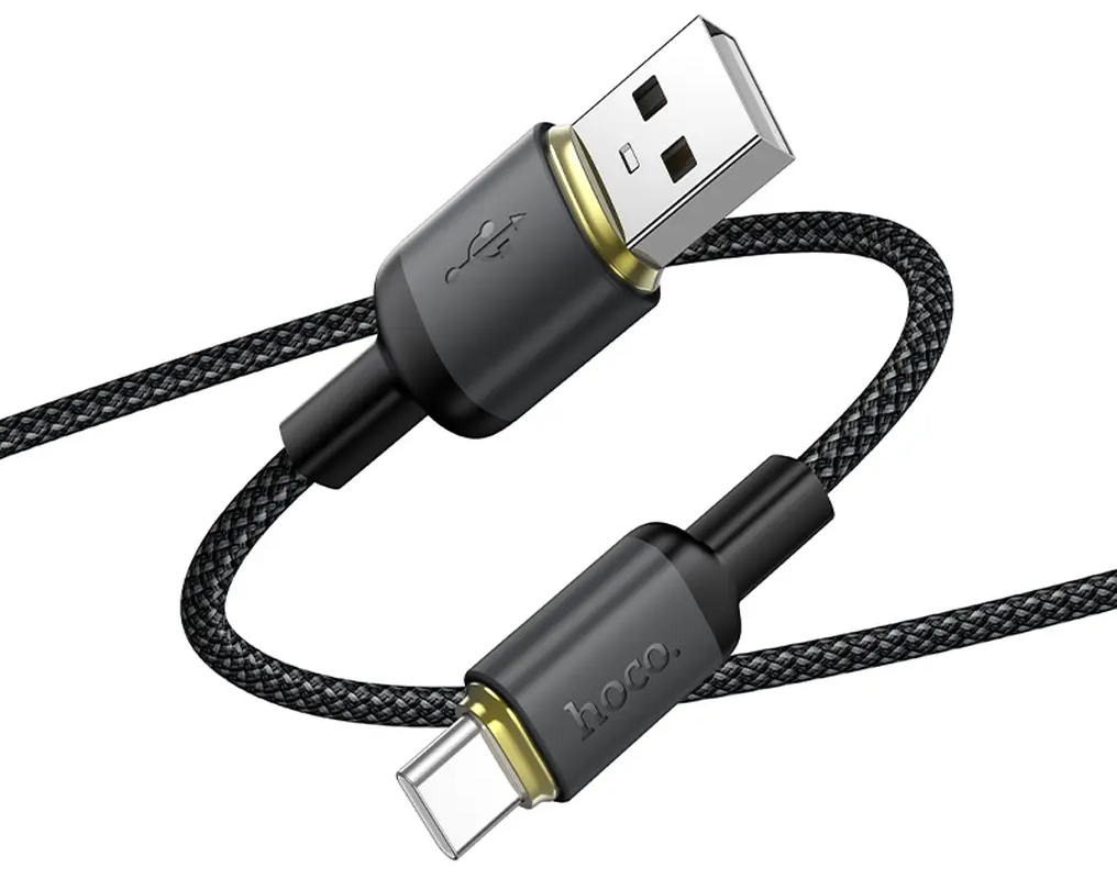 USB-A - USB-C Tietojen ja Latauksen Kaapeli HOCO X128 Benefit, 36W, 1m, Musta