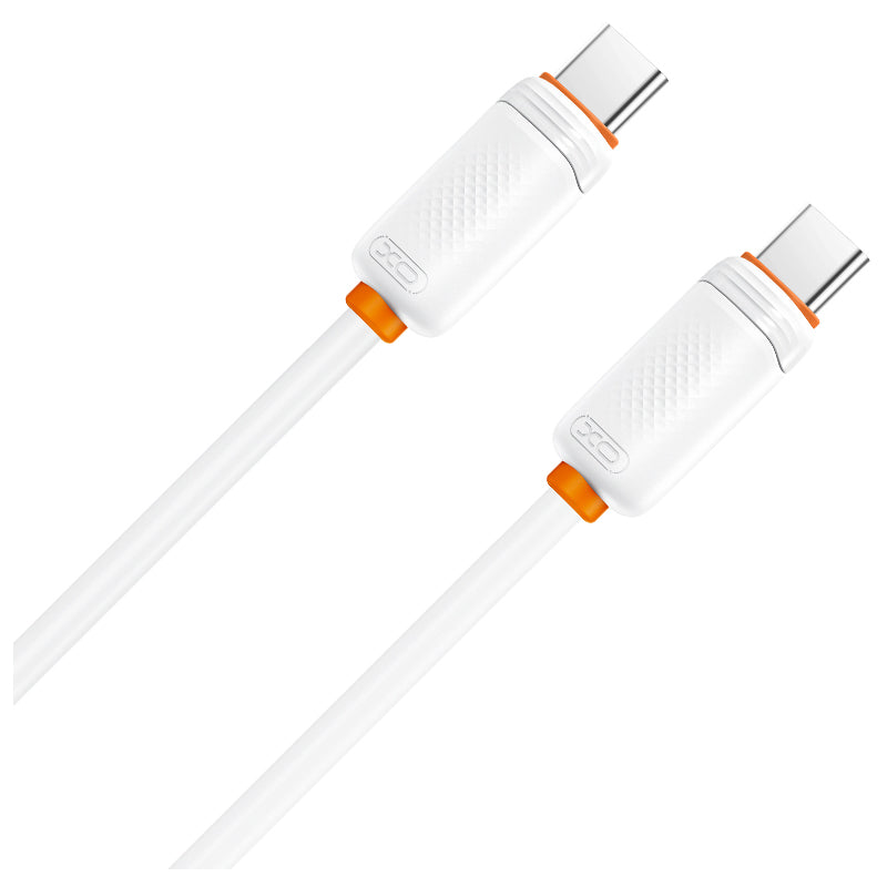 USB-C - USB-C XO Design NB-Q302B -tietojen siirto- ja latauskaapeli, 60W, 1m, valkoinen