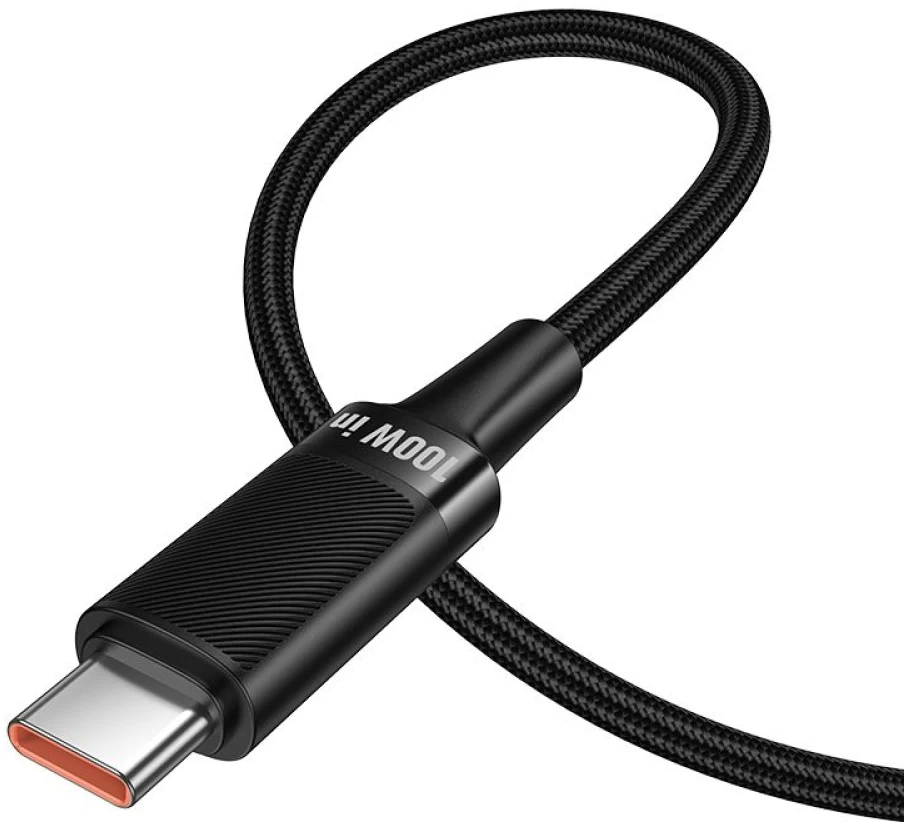 USB-C Data and Charging Cable - USB-C HOCO U153 Extreme, 100W, 1.2m, Black