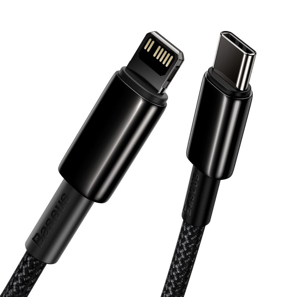 USB-C - Lightning-tietojen ja latauskaapeli Baseus Tungsten Gold, 20W, 2m, Musta CATLWJ-A01