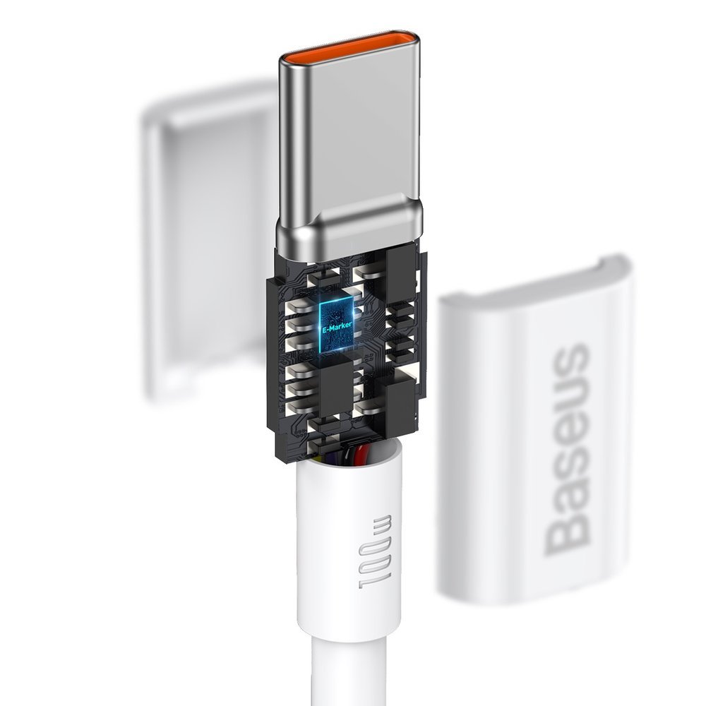 USB-C-tietojen ja latauskaapeli - USB-C Baseus Superior Series, 100W, 2m, Valkoinen CATYS-C02