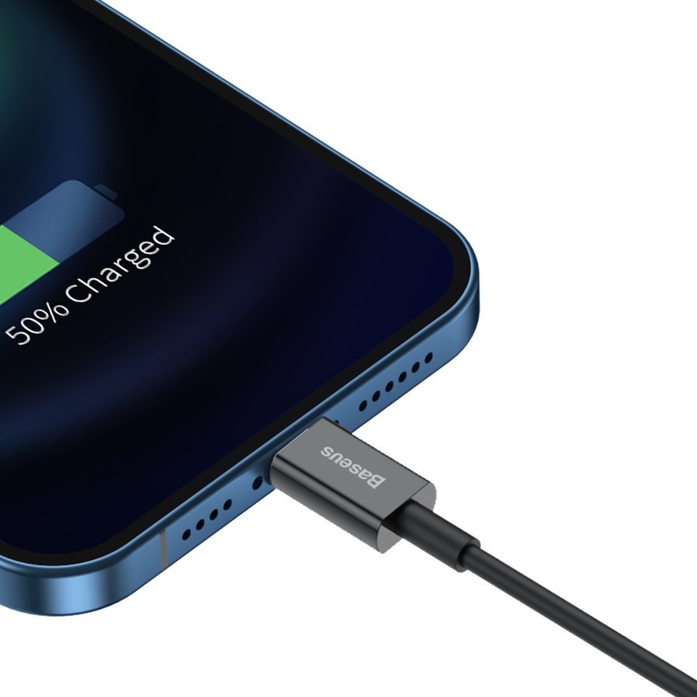 USB-A - Lightning -tietojen ja latauskaapeli Baseus Superior Series, 20W, 1m, musta CALYS-A01