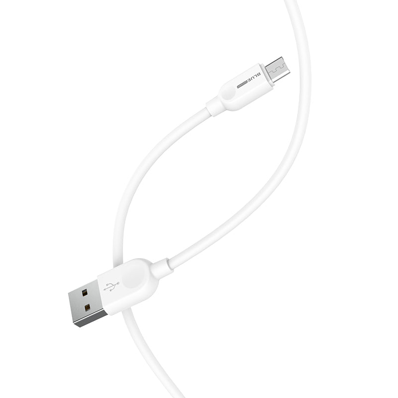 USB-A - microUSB data- ja latauskaapeli BLUE Power BM2BX14 LinkJet, 18W, 2m, Valkoinen