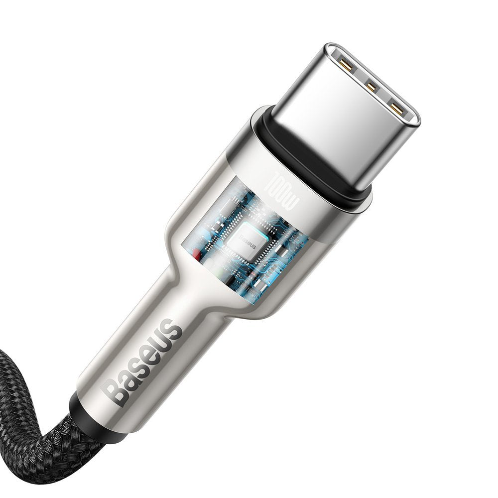 USB-C data- ja latauskaapeli - USB-C Baseus Cafule Metal Series, 100W, 1m, musta CATJK-C01