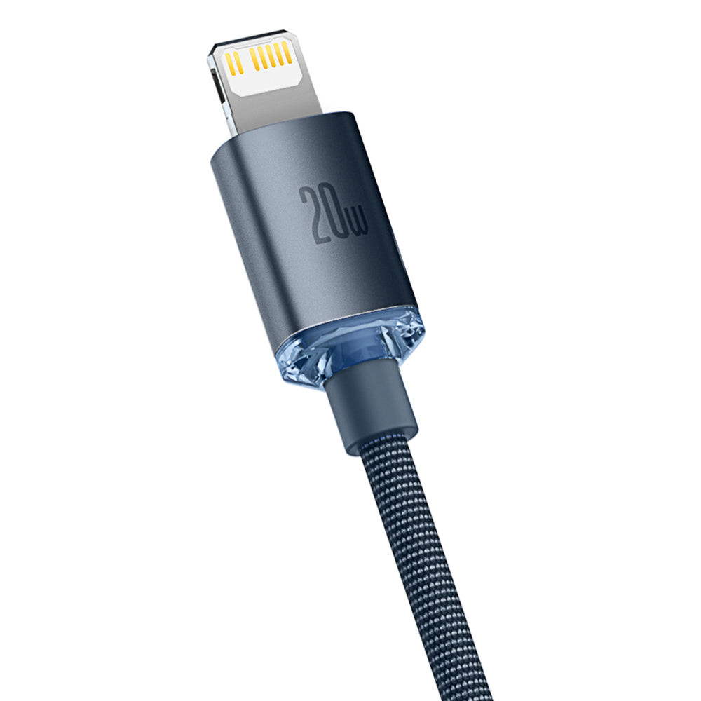 Baseus Crystal Shine -sarjan USB-C - Lightning data- ja latauskaapeli, 20W, 2m, musta CAJYY000301