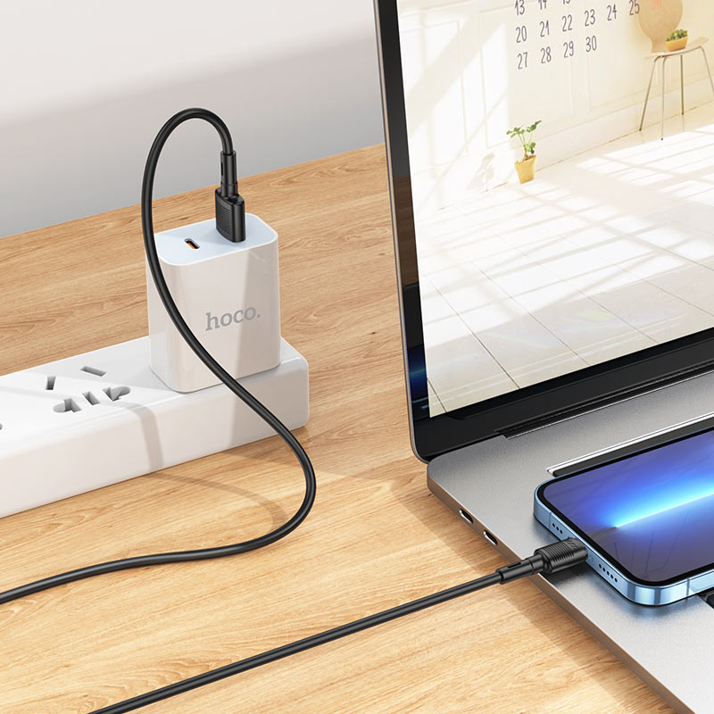 USB-A - Lightning HOCO X83 Victory -data- ja latauskaapeli, 18W, 1m, Musta