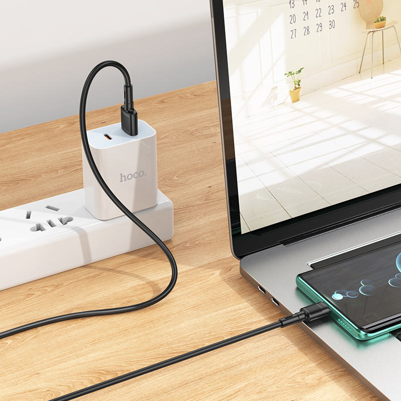 USB-A - USB-C HOCO X83 Victory -data- ja latauskaapeli, 20W, 1m, Musta