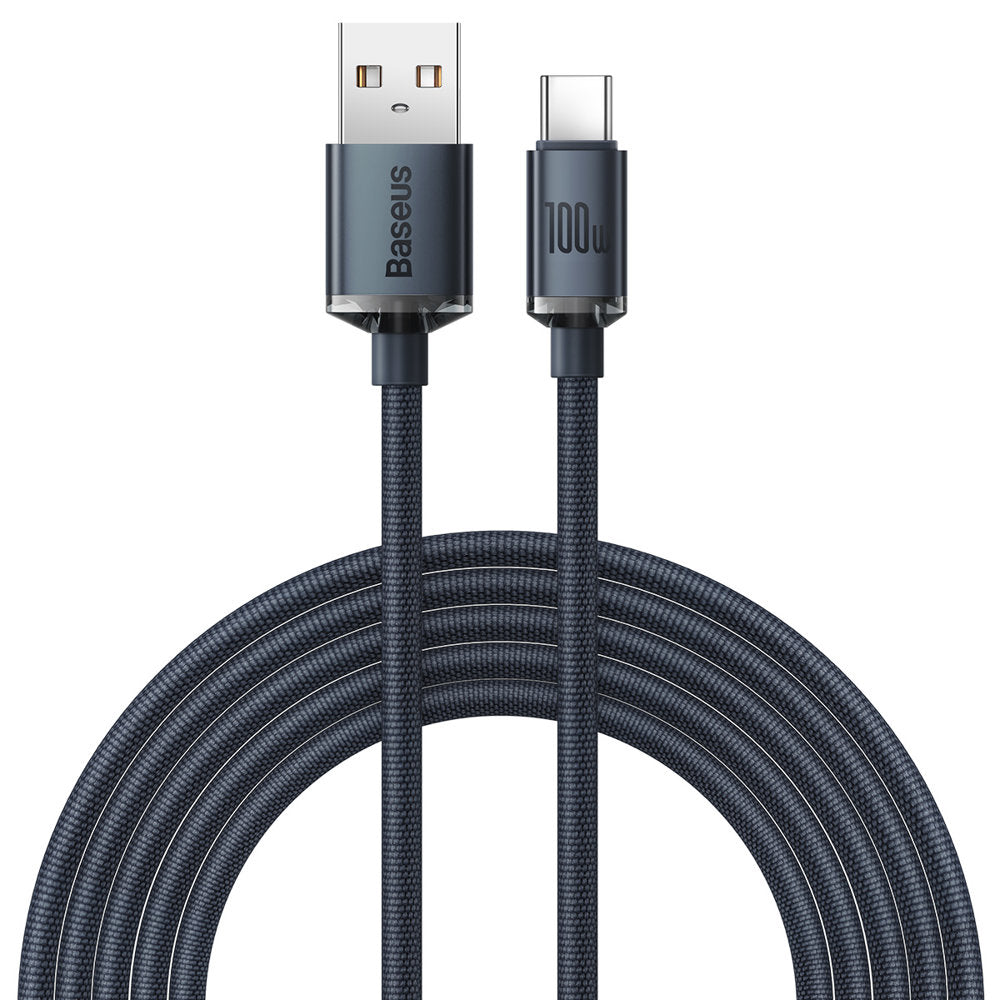 USB-A - USB-C Baseus Crystal Shine -sarjan data- ja latauskaapeli, 100W, 2m, musta CAJY000501 CAJY000501 CAJY000501