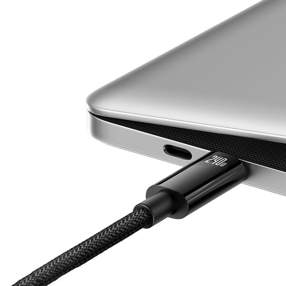 USB-C data- ja latauskaapeli - USB-C Baseus Tungsten Gold, 240W, 2m, musta CAWJ0401010101