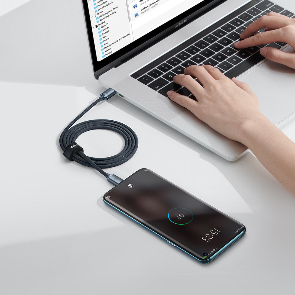 USB-C data- ja latauskaapeli - USB-C Baseus Crystal Shine Series, 100W, 2m, musta CAJY000701