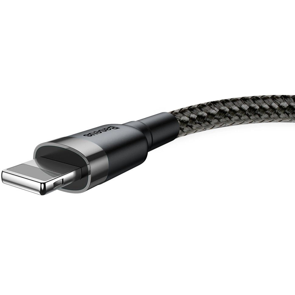 USB-A - Lightning Baseus Cafule -data- ja latauskaapeli, 18W, 0.5m, Harmaa CALKLF-AG1