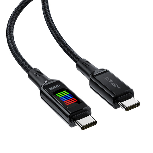 USB-C - USB-C Acefast C7-03 -data- ja latauskaapeli, 100W, 1.2m, Musta