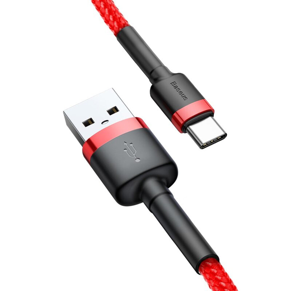 Tieto- ja latauskaapeli USB-A - USB-C Baseus Cafule, 18W, 2m, punainen CATKLF-C09