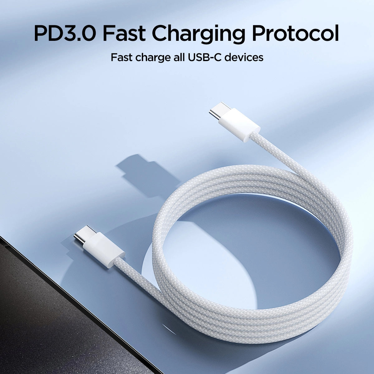 USB-C data- ja latauskaapeli - USB-C Joyroom S-A45, 60W, 1m, valkoinen