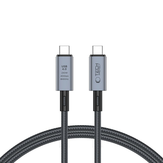 USB-C data- ja latauskaapeli - USB-C Tech-Protect Ultraboost Max, 240W, 1m, harmaa