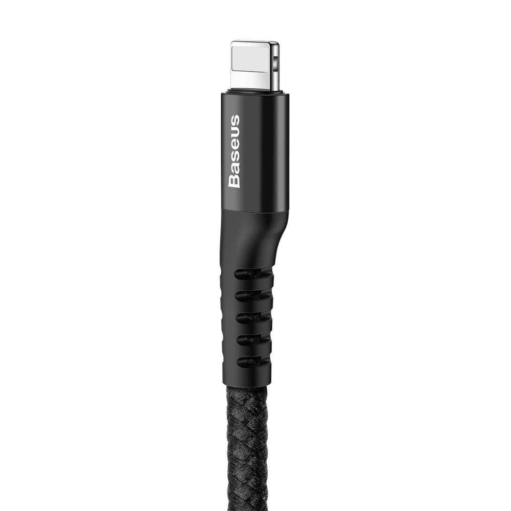 Tieto- ja latauskaapeli USB-A - Lightning Baseus kalansilmäjousi, 18W, 1m, musta CALSR-01 CALSR-01