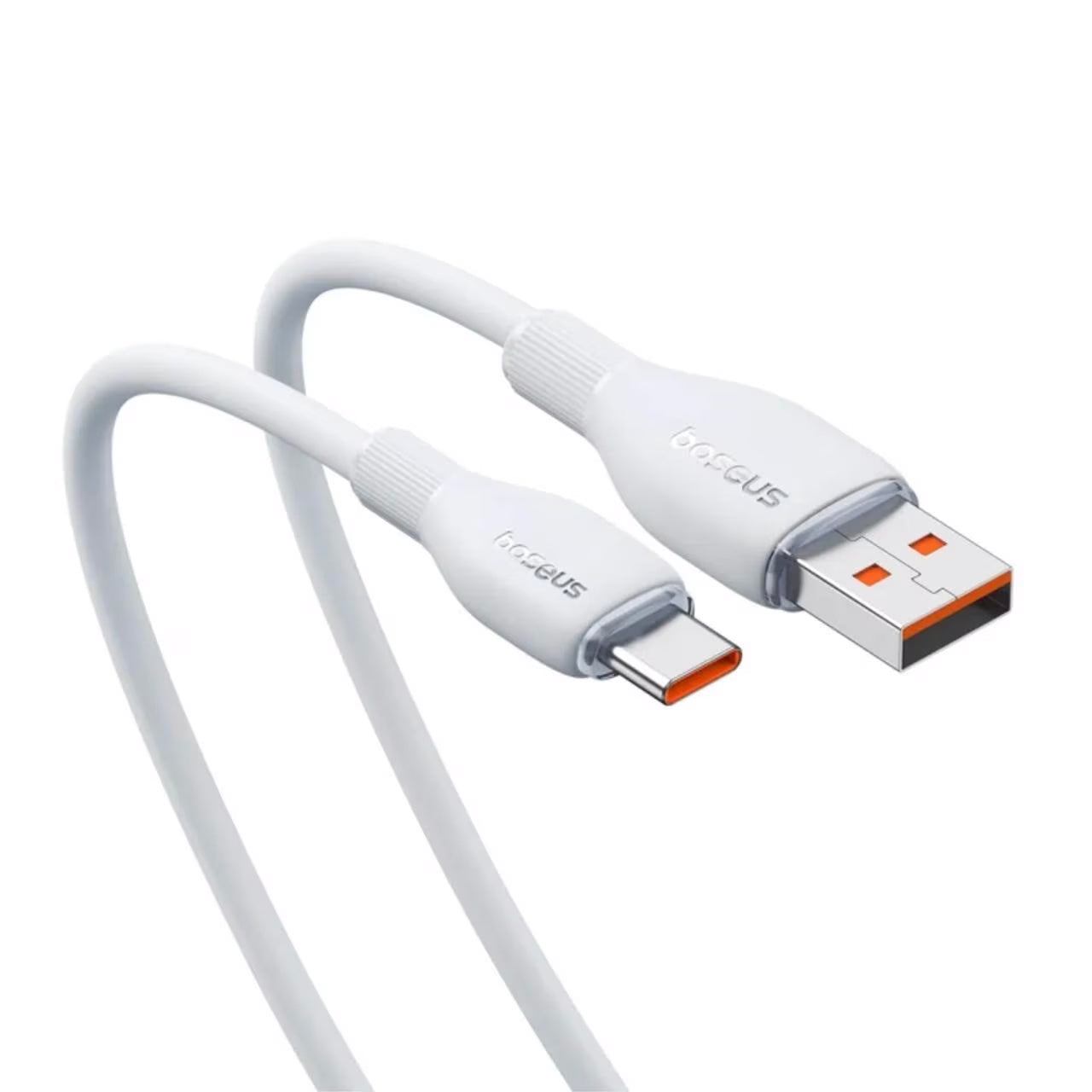 USB-A - USB-C -lataus- ja tiedonsiirtokaapeli Baseus Pudding, 100W, 2m, Valkoinen P10355703221-01