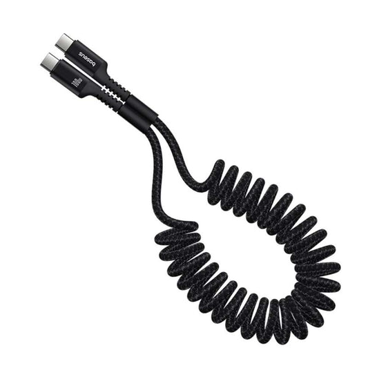 USB-C - USB-C Baseus Fish Eye Spring -data- ja latauskaapeli, 100W, 1m, Musta P10320203111-00