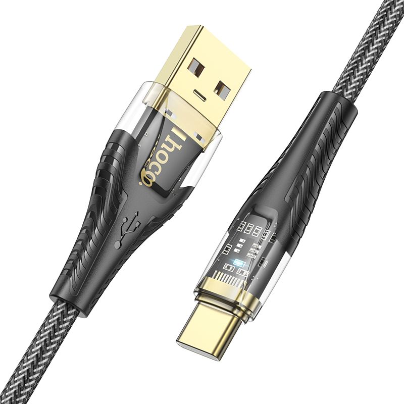 USB-A - USB-C HOCO U121 Data- ja Latauskaapeli, 18W, 1.2m, Musta