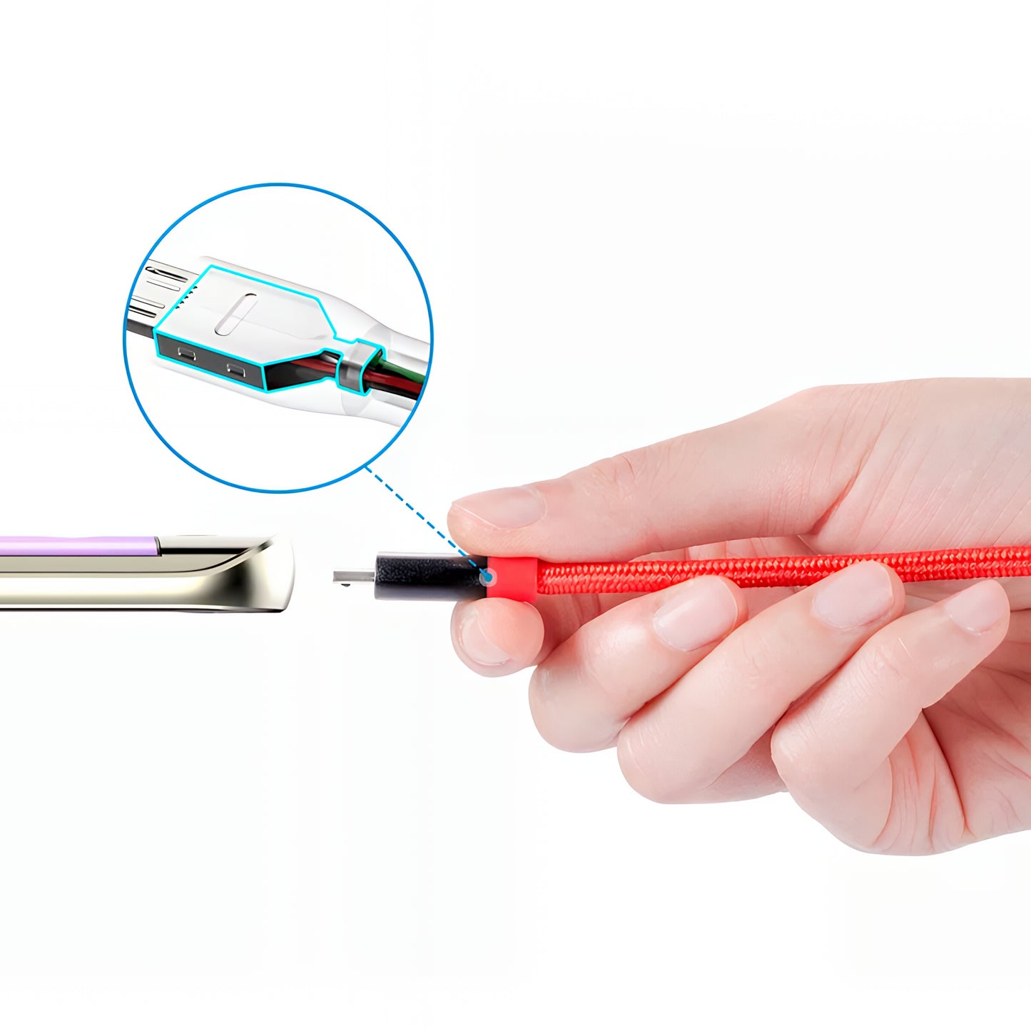 USB-A - microUSB Anker PowerLine+ -lataus- ja tiedonsiirtokaapeli, 18W, 0.91m, Punainen A8142G91