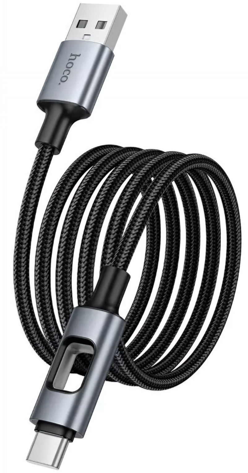 USB-A - USB-C HOCO U144 Led -data- ja latauskaapeli, 18W, 1.2m, Musta