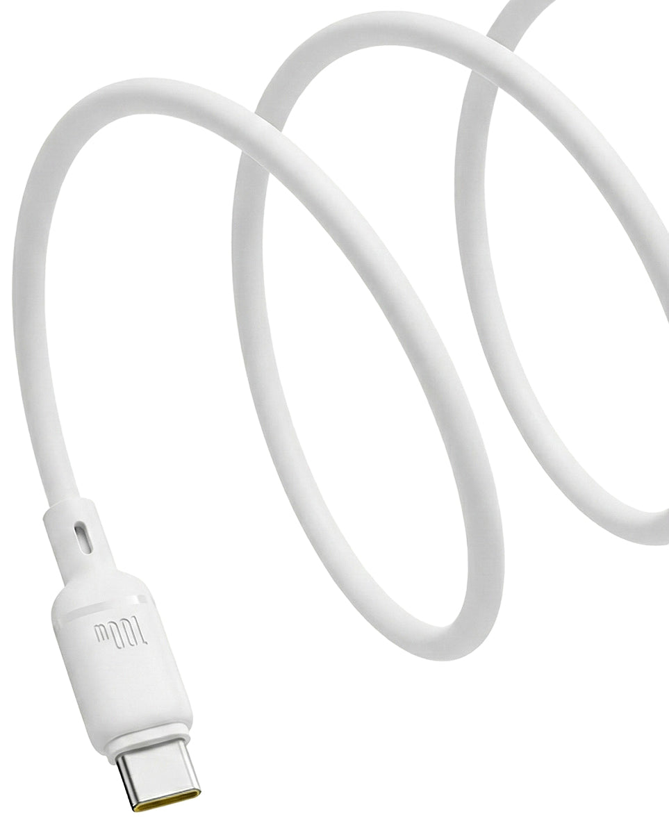 USB-C - USB-C Baseus Silky -data- ja latauskaapeli, 100W, 1m, Valkoinen P10377704213-00
